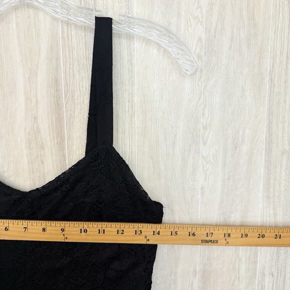 Free People Dress Medium Reflected Moonlight Black Lace Ribbon Skater Whimsygoth - Picture 11 of 15